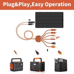 MHPOWOS 7-in-1 Solar Panel Connector Extension Line Solar Photovoltaic Panel Adaptor Cable Connector Battery Plate Assembly