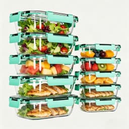 10 Packs Glass Meal Prep Containers, Glass Food Storage Containers With Lids, Food & Dish Transport-Bus Tubs, Airtight Glass Lunch Bento Boxes, Microwave, Freezer And Dishwasher, Kitchen Essentials, Gifts, Food & Dish Transport-Bus Tubs