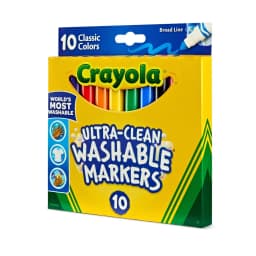 10ct Ultra Clean Washable Broad Line Markers, School Supplies for Kids, Art Classroom Must Haves, Coloring Gift, Ages 3+