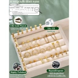 18 Pairs Hypoallergenic Flat Back Earrings Cartilage Earring Stacks 14K Gold Plated Surgical Steel, Dainty Small Hoops Earrings Set for Sensitive Ears Women's Jewelry Gift