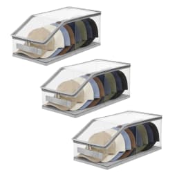 Hat Storage Organizer Box Clear PVC Baseball Cap Storage Container Stackable Dust‑Proof Cap Holder For Closet Wardrobe Under Bed