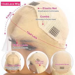Vietnamese 250% Density #613 Blonde Straight Bob Wigs 100% Human Hair 13x4 Lace Front Wig Virgin Hair Blonde Straight Human Hair Wigs For Women