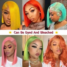 Vietnamese 250% Density #613 Blonde Straight Bob Wigs 100% Human Hair 13x4 Lace Front Wig Virgin Hair Blonde Straight Human Hair Wigs For Women