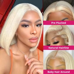 Vietnamese 250% Density #613 Blonde Straight Bob Wigs 100% Human Hair 13x4 Lace Front Wig Virgin Hair Blonde Straight Human Hair Wigs For Women