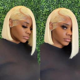 Vietnamese 250% Density #613 Blonde Straight Bob Wigs 100% Human Hair 13x4 Lace Front Wig Virgin Hair Blonde Straight Human Hair Wigs For Women