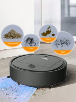 3-In-1 Robot Vacuum Cleaner And Mop Combo, USB Rechargeable, Strong Suction, 60 Min Runtime, Slim & Quiet Design, Suitable For Pet Hair, Hard Floors & Daily Cleaning, Auto-Direction Mop, Pet Hair Cleaner | Robot Vacuum Cleaner | USB Rechargeable