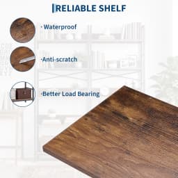 5 Tier Tall Bookshelf With Metal Frame and Wood Shelves, Industrial Bookcase Open Display Storage Rack For Living Room Bedroom Office