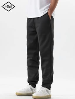 Men Heavy Sherpa Lined Winter Jogger Sweatpants Elastic Waist Thermal Cold‑weather Trousers Warm Fleece Inner Casual Jogging Pants