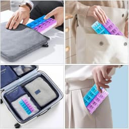 Weekly Pill Organizer 7 Day AM/PM – 2 Pack 14 Compartments Medicine Case, Removable Pill Box with Date Labels, Large Capacity, Durable Tight-Lid Design, Easy To Identify for Daily Medication