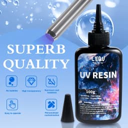 100g UV Resin Kit, Quick-Drying Epoxy Adhesive, Suitable For Beginners And Secondary Bonding; 100g Adhesive, Coloured UV Resin (White, Black And Red), Comes With A Pen-Style UV Lamp, Suitable For Resin Casting And Jewellery Casting.