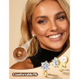 Clip On Earrings for Women 14K Gold Plated Clip Earrings Non Pierced Ears Clips CZ Pearl Knot Twist Chunky Hoop and Studs Earring Set Hypoallergenic Fake Earings Jewelry