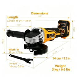Cross-Border DW Brushless Lithium Angle Grinder, Multifunctional Polishing and Cutting Small Cordless Electric Sander Wholesale, Compatible with 20V, 6Ah Batteries