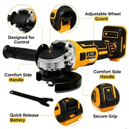 Cross-Border DW Brushless Lithium Angle Grinder, Multifunctional Polishing and Cutting Small Cordless Electric Sander Wholesale, Compatible with 20V, 6Ah Batteries