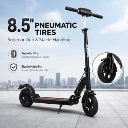 350W Folding Electric Scooter 25KM/H Max Speed 36V 7.5Ah Battery 8.5 Inch Shock‑Absorbing Tire Portable E‑Scooter for Adult Urban Commute