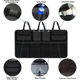 Car Trunk Organizer, Large Capacity Car Organizers and Storage with 8 Pockets, Waterproof Backseat Hanging Organizer for SUV, Truck, MPV, Interior Accessories for Men and Women