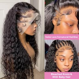 100% Human Hair Malaysian Remy Hair 40 42 Inch Deep Wave Kinky Curly Wigs Pre Plucked HD Transparent Lace 200 Density