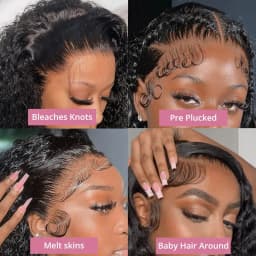 100% Human Hair Malaysian Remy Hair 40 42 Inch Deep Wave Kinky Curly Wigs Pre Plucked HD Transparent Lace 200 Density