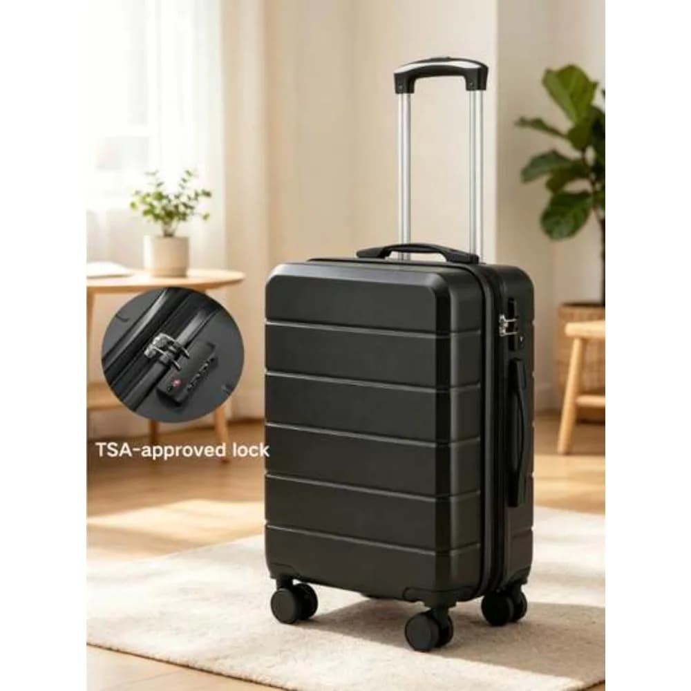 20 Inch Expandable ABS Hardside Carry On Luggage 22x14x9 Airline Approved Lightweight 6.1 Lbs Spinner Suitcase with TSA Lock Back to School Travel Cabin Size Smooth Rolling 360 Degree Wheels Durable Trolley for Women and Men Business Weekend Vacation