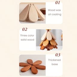 Star Wooden Christmas Tree Shaped Coasters For Home / Entryway Decor, Dinner Table Or Coffee Table. Heat-Resistant Wooden Trivets For Hot Dishes Wooden Tree Trivets Set For Hot Pans, Bowls Or Plates.