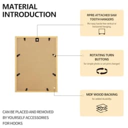 11x14 Natural Picture Frame for Wall Hanging, Wood Material, Light Brown, Includes 8x10 Mat Compatibility