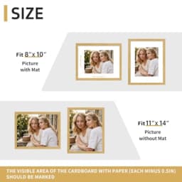11x14 Natural Picture Frame for Wall Hanging, Wood Material, Light Brown, Includes 8x10 Mat Compatibility