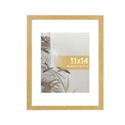 11x14 Natural Picture Frame for Wall Hanging, Wood Material, Light Brown, Includes 8x10 Mat Compatibility