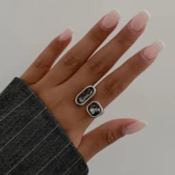 Women Minimalist Acrylic Rhinestone Open Ring, Korean‑Style Geometric Adjustable Knuckle Ring, Fashion Jewelry Accessory, Ideal Gift for Party and Daily Occasions