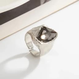 Women Minimalist Acrylic Rhinestone Open Ring, Korean‑Style Geometric Adjustable Knuckle Ring, Fashion Jewelry Accessory, Ideal Gift for Party and Daily Occasions