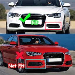 For Audi A6 C7 Standard Bumper 2012-2015 Honeycomb Fog Light Grille Cover Bezels