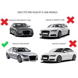 For Audi A6 C7 Standard Bumper 2012-2015 Honeycomb Fog Light Grille Cover Bezels