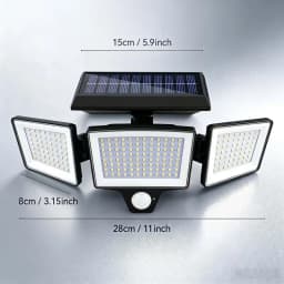 1/2 Pack Solar Outdoor Motion Sensor Lights, 3 Heads 270° Wide Angle Security Flood Lights, IP44 Solar Powered Street Area Light with 3 Lighting Modes for Yard Patio Garage Driveway Walkway