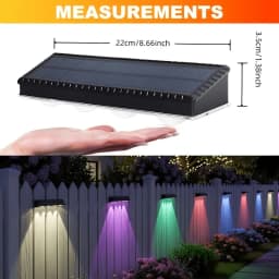 4 Sets of Solar Four-Head Wall Lights, Solar Fence Lights, Outdoor High-Brightness Upgraded Version, 4 LED Lenses, Solar Garden Lights, Optional Warm White/Cold White/RGB, Suitable for Solar Wall Lights in Backyards, Gardens, Steps and Railings