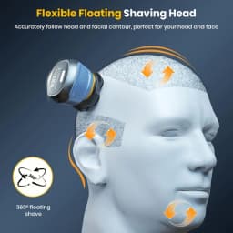 Magnetic 6D rotating razor | Rechargeable bald shaver, facial beard trimmer, IPX7 waterproof, silent motor, magnetic blade haircut set | Boyfriend gift first choice, Father's Day gift