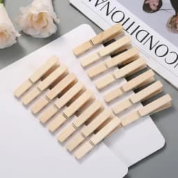 30 PCS Clothes Pins, 2.9 Inch Wooden Clothespins for Laundry Drying Picture Hanging, Natural Wood Color, Heavy Duty Rust Resist