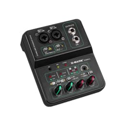 G-MARK Studio 2 Mini 2-Channel Audio Mixer with 48V Phantom Power 32-bit 96kHz Sound Interface for Recording Podcasting Live Streaming And DJ Parties