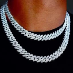 20-Inch Double-Drain Cuban Chain Unisex Ice-Frozen Edition Sparkling Diamond-Shaped Hip-Hop Style Cuban Necklace Jewelry