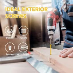 4.6Lbs Yellow Zinc Plated Torx Wood Screws Self‑Tapping Star Drive Chipboard Screws Rust Resistant Fasteners for Woodworking Carpentry DIY Projects