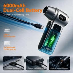 Turbo Fan Blower 580000RPM Portable Electric Air Duster for Car Seat Computer Dust Removal