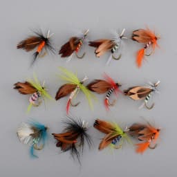 48pcs Butterfly Fly Fishing Lures Realistic Feathered Design with Fishing Hooks