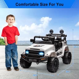 12V Kids Ride On Truck Car With Parent Remote, 3 Speeds, Spring Suspension, LED Lights, Music, Electric Toddler Toy