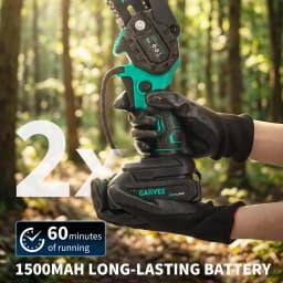 20V 8 Inch Cordless Mini Chainsaw With 2x 3000mAh Batteries, 8m/s Electric Pruning Saw With Oil Lube For Branch Wood Garden