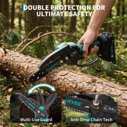 20V 8 Inch Cordless Mini Chainsaw With 2x 3000mAh Batteries, 8m/s Electric Pruning Saw With Oil Lube For Branch Wood Garden
