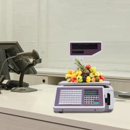 Electronic Weighing Scale With Barcode Printer, Dual Display POS Scale 30kg Capacity, Price Computing Retail Scale For Supermarket Fruit Shop, US Plug