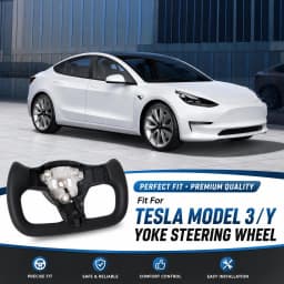 Yoke Steering Wheel For Tesla Model Y 3 2016-2022 Model Y 2020-2024 Heating With Heated Black Car Accessories