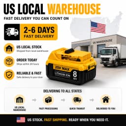 8.0Ah 20V MAX Replacement Battery for DEWALT, Compatible with DCB200 DCB205 DCB206 DCB208, Li-ion Rechargeable Battery Pack, US Local Warehouse