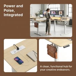 65" L‑Shaped Electric Standing Desk with 3 Drawers, Sit‑to‑Stand Height Adjustable Workstation 4 Memory Presets, Built‑in Power Strip USB‑A&Type‑C, Monitor Riser with LED Light, Cable Management Tray, Dual Motor 220 lbs Corner Desk