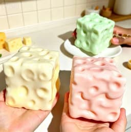 Handmade Coconut Oil Cheese Moldable Squishy Blind Box Non-Rebound Pinch Stress Relief Fidget Toy Decompression Plastic Ball