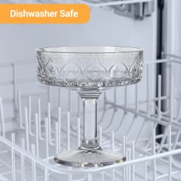 12 PCS Embossed Coupe Glasses, 5.4oz Lead-Free Crystal Cocktail Glasses for Martini Whiskey Dessert Embossed Coupe Glasses