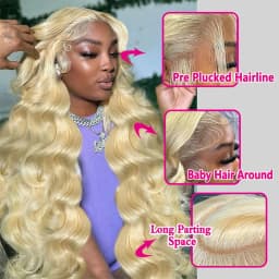 613 Hd Lace Front Wig 13x4 13x6 360 Full Lace Frontal Wig 200% Density Body Wave Brazilian Remy Blonde Wigs for Women 30 40 Inch