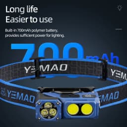 Dual Light Source Motion Sensor Headlamp, 7 Lighting Modes 500 Lumens LED Headlight, 180° Rotatable & Magnetic Head Lamp, Type-C Rechargeable 700mAh IPX4 Waterproof, 80g Lightweight for Camping, Running, Fishing, Repair